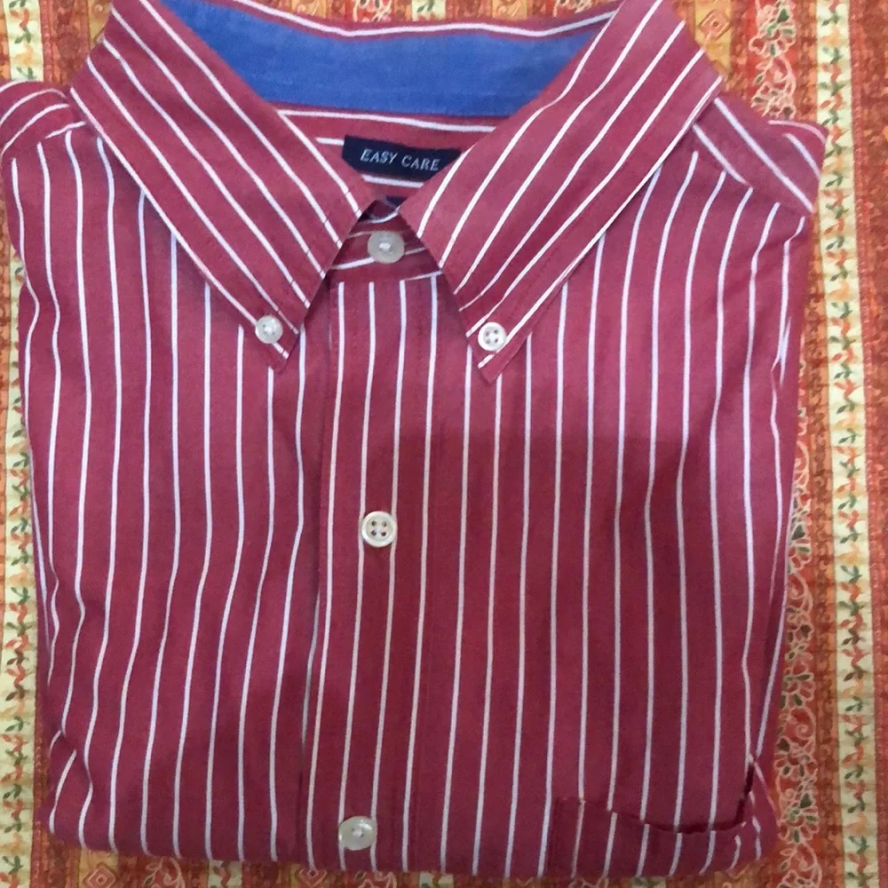 Chaps‎ Red and White Casual Button Down Shirt